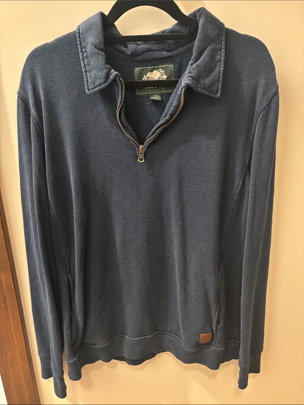 Roots Men's Navy Half-Zip Pullover Sweater